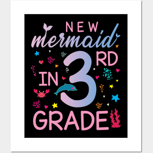 New Mermaid In 3rd Grade Happy Student Senior Back To School Posters and Art